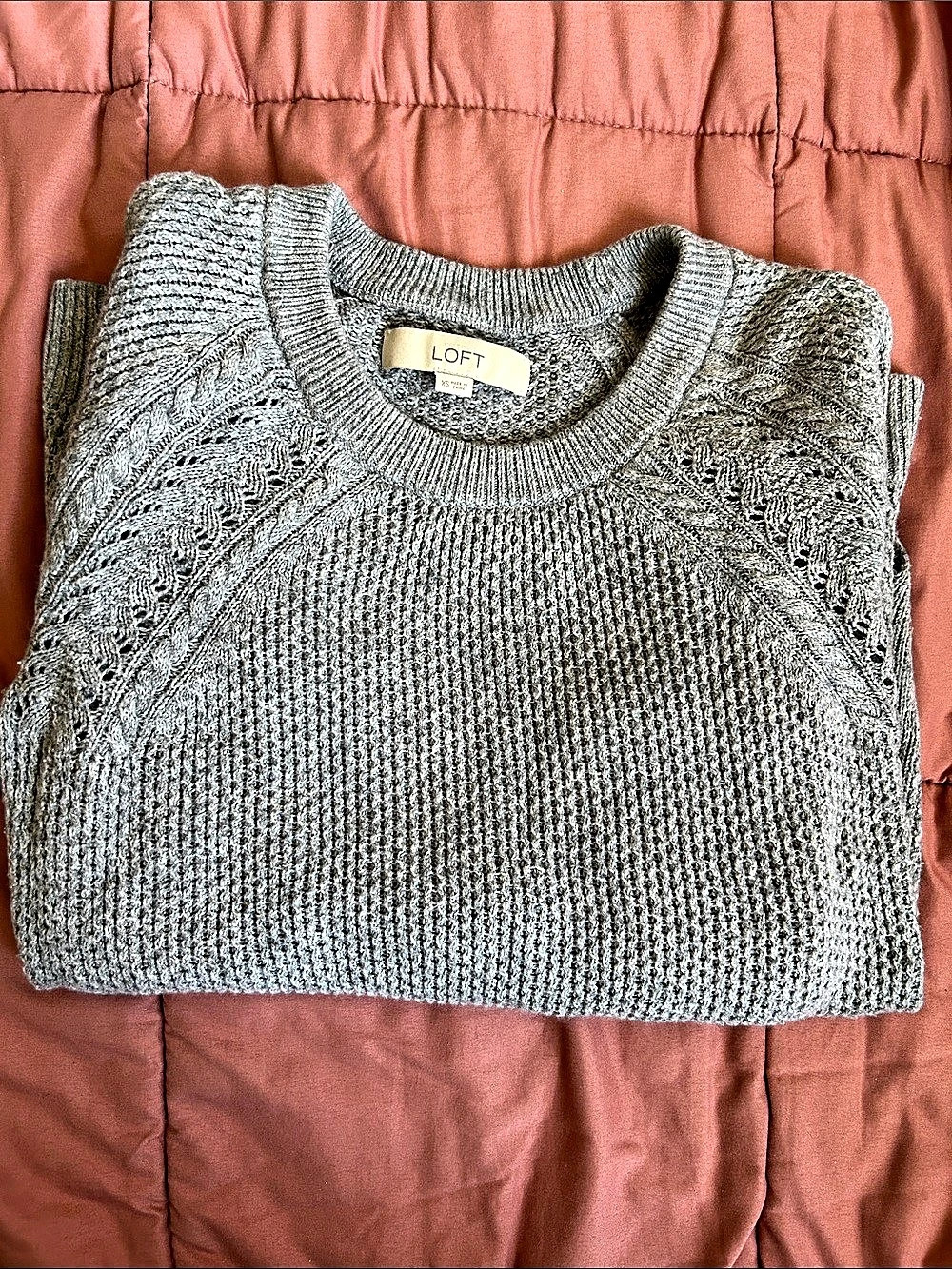 LOFT Gray Knit Sweater